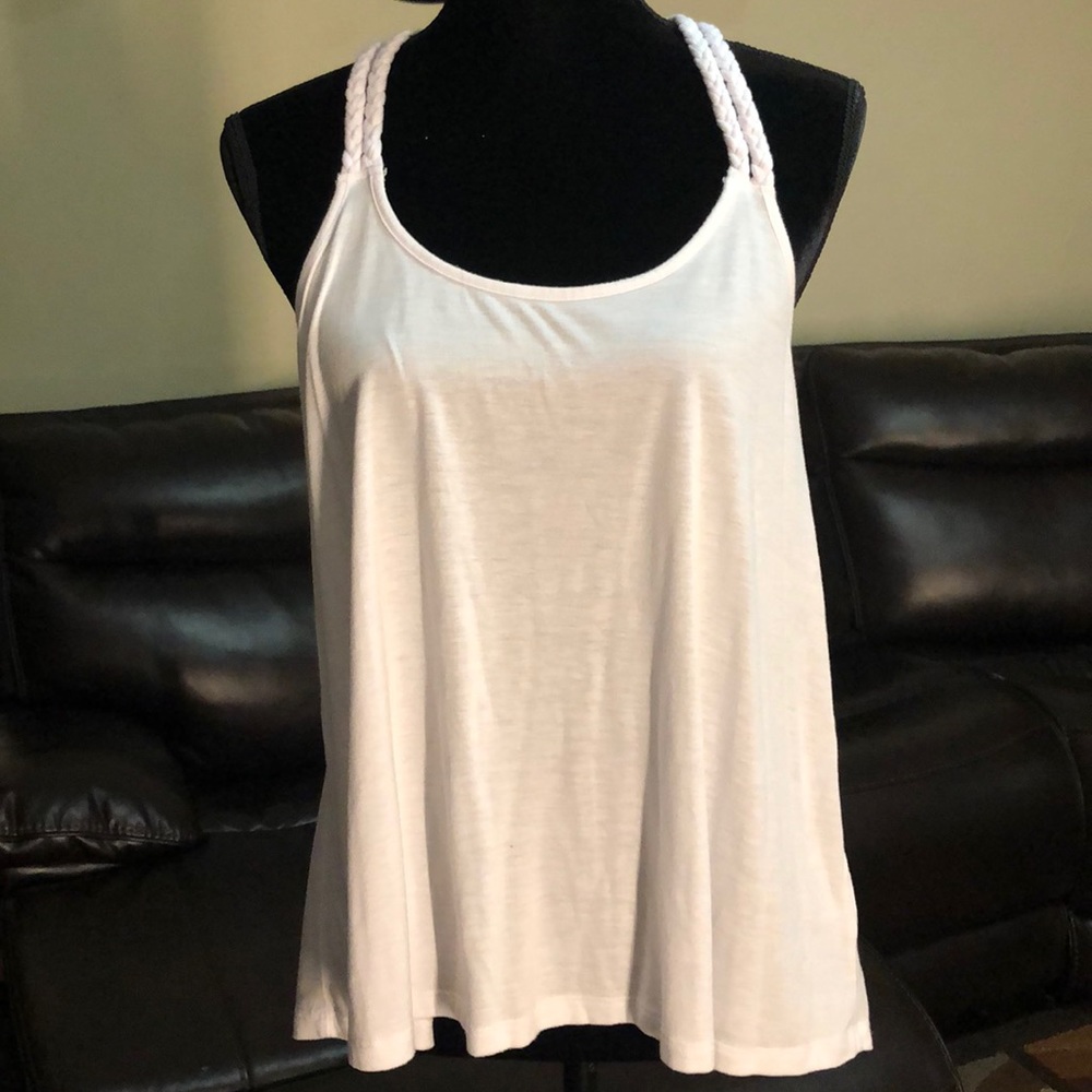 MUDD White Braided Straps Tank Top Size XL